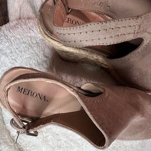 Merona Tan Peep Toe Wedges